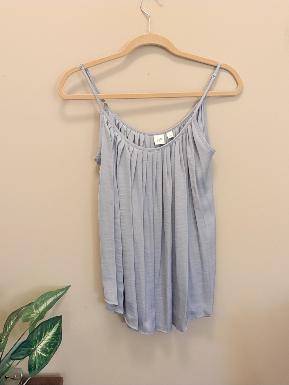 GAP Light silver blue Pleated Flowy camisole